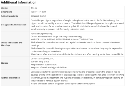 coxitab info